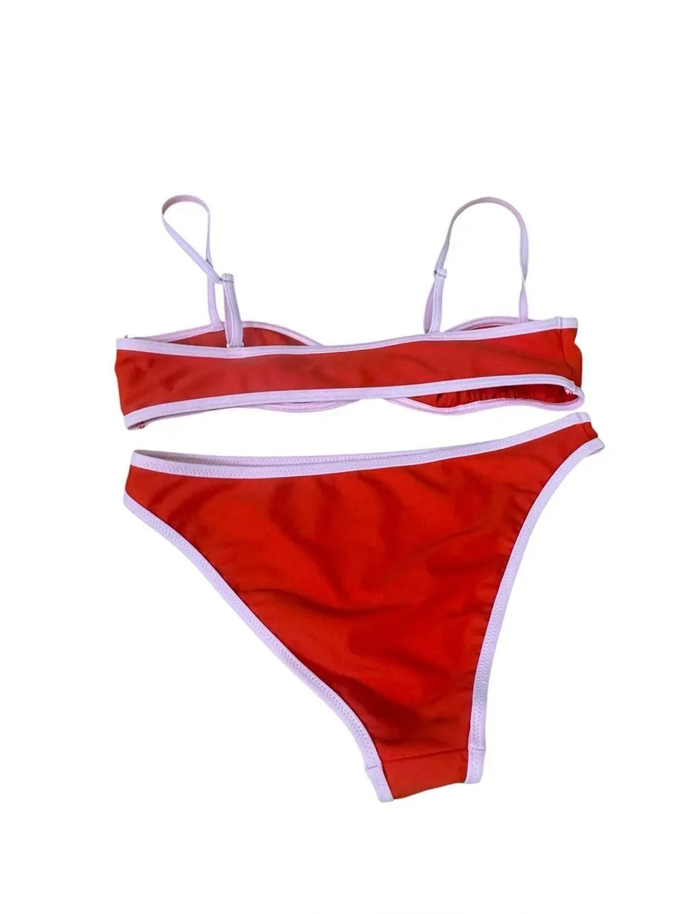 Le Bop Colorblock Bikini Top and bottom Clambake/Pink NEW M